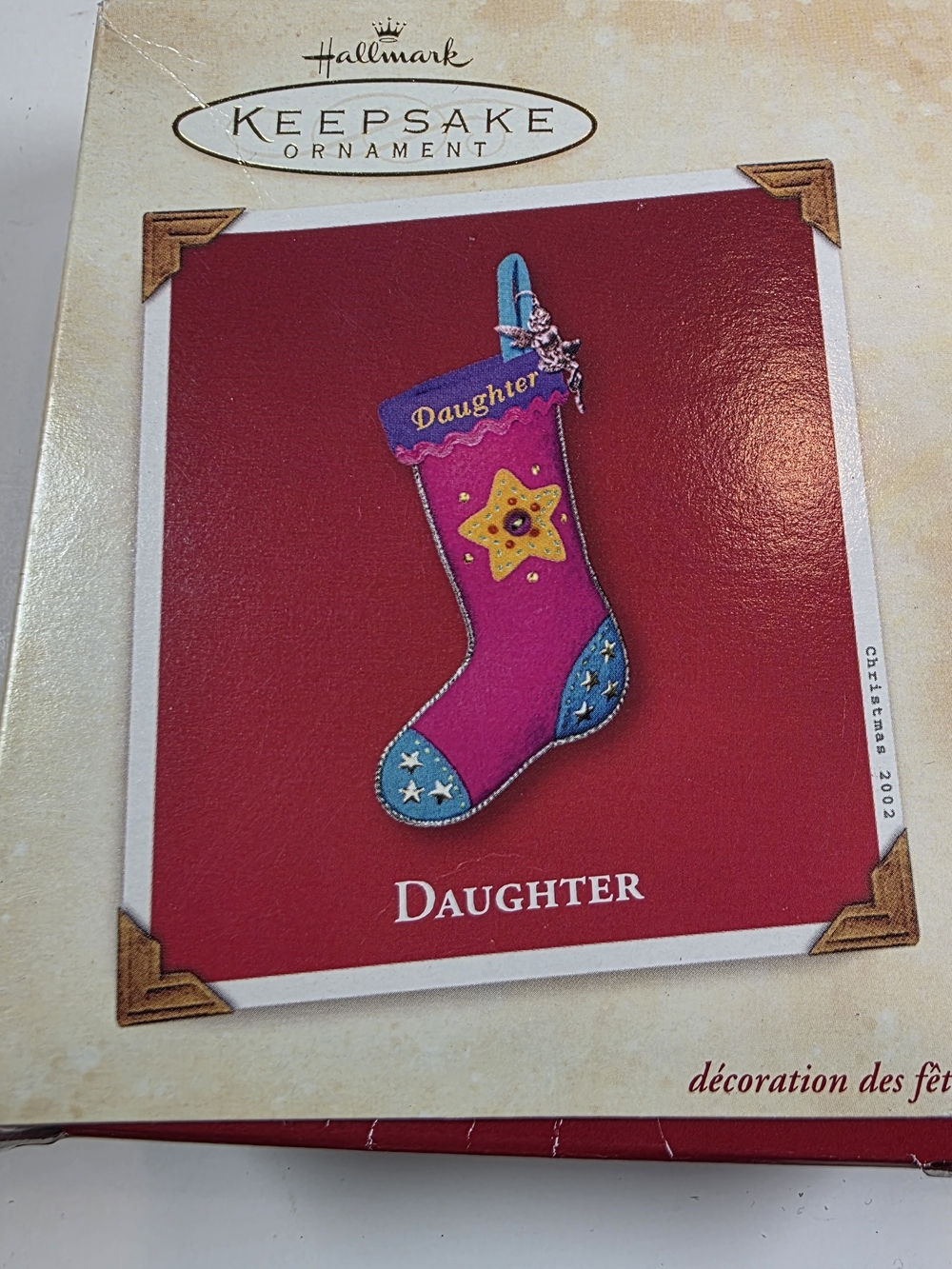 Hallmark Keepsake Daughter Christmas Stocking Ornament 2002 Sharon Visker W Box